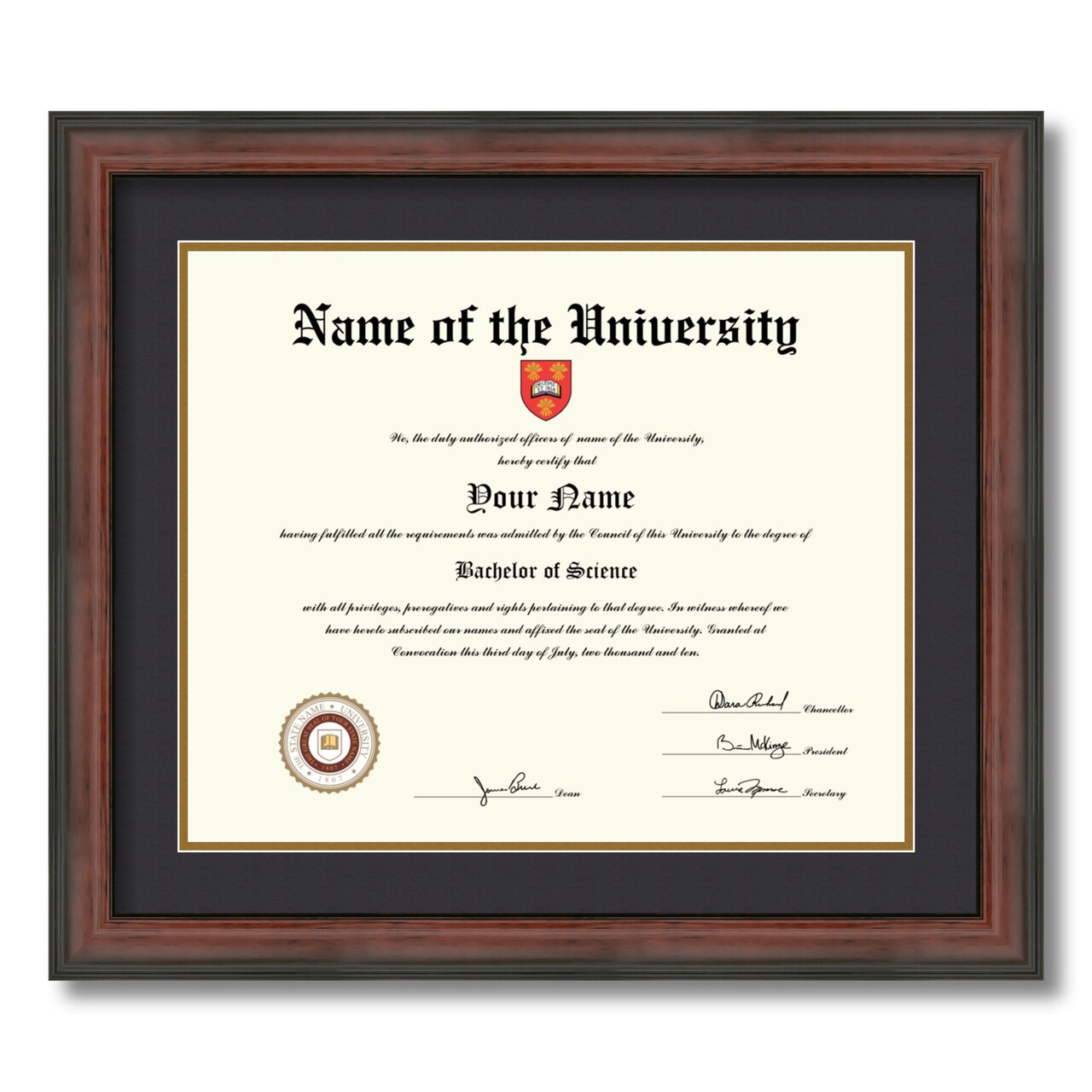 ArtToFrames 14x17 inch Diploma Frame - Framed with Black and Gold Mats, Comes with Regular Acrylic and Sawtooth Hanger for Wall Hanging (D-14x17)